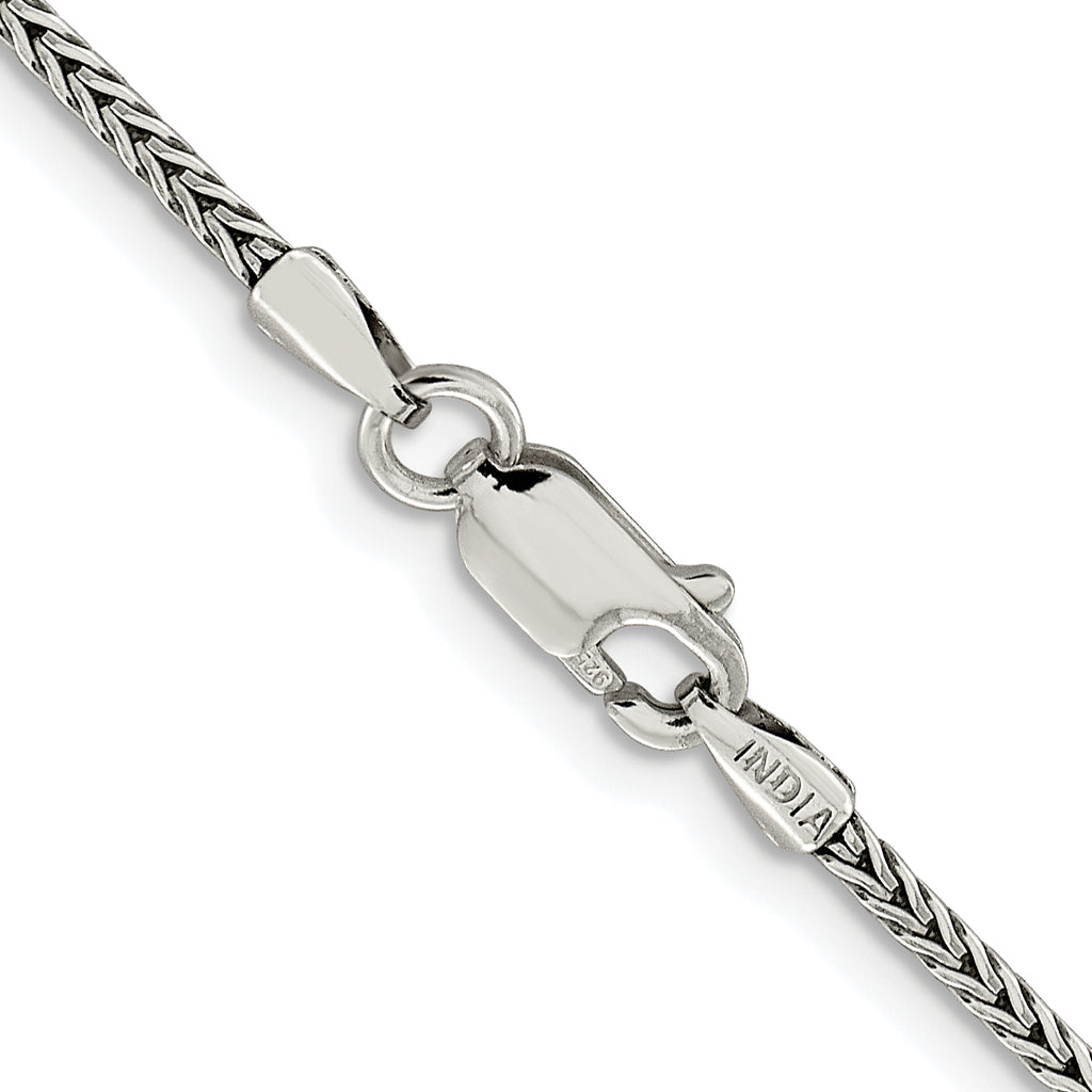 Sterling Silver Rhodium-plated 2mm Diamond-Cut Round Franco Chain