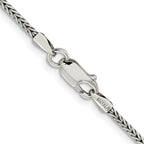 Sterling Silver Rhodium-plated 2mm Diamond-Cut Round Franco Chain