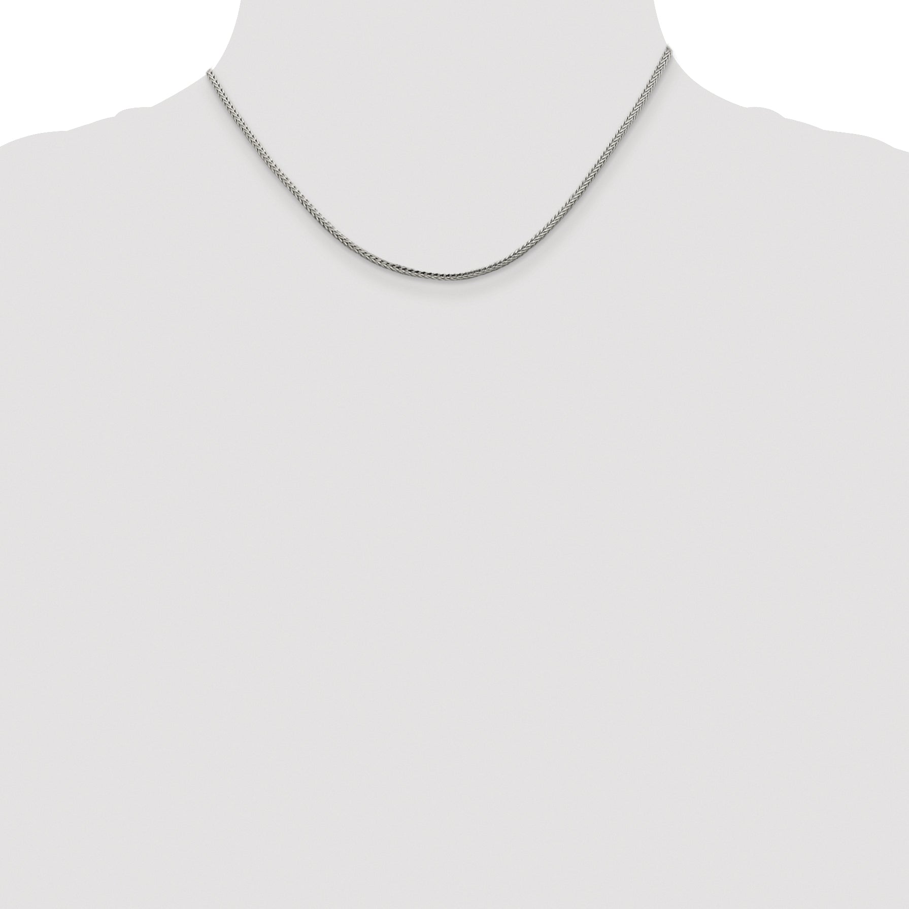 Sterling Silver Rhodium-Plated Diamond-Cut Franco Chain Necklace 2mm