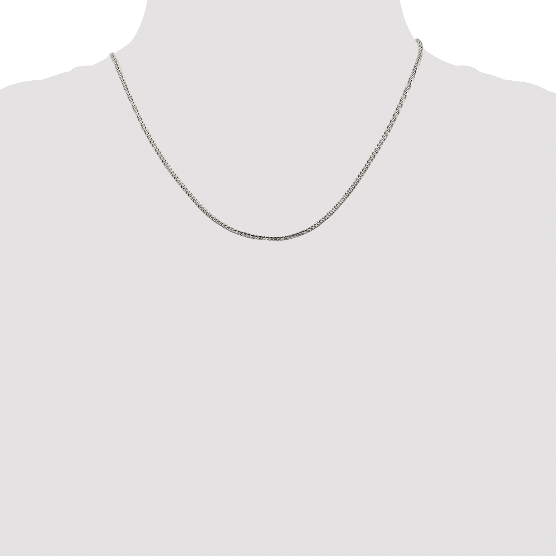 Sterling Silver Rhodium-plated 2mm Diamond-cut Round Franco Chain