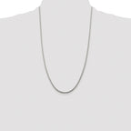 Sterling Silver Rhodium-plated 2mm Diamond-cut Round Franco Chain