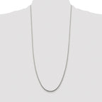 Sterling Silver Rhodium-plated 2mm Diamond-Cut Round Franco Chain