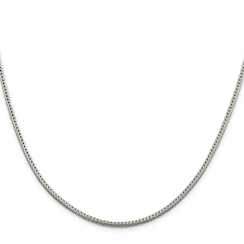 Sterling Silver 2.5mm Diamond-Cut Round Franco Chain