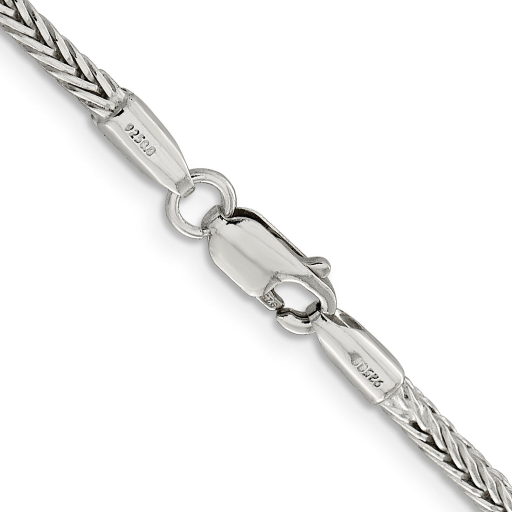 Sterling Silver 2.5mm Diamond-Cut Round Franco Chain