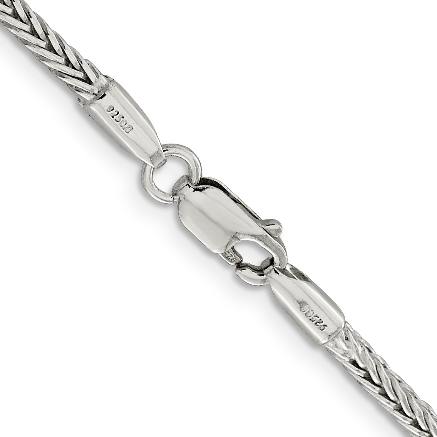 Sterling Silver 2.5mm Diamond-Cut Round Franco Chain