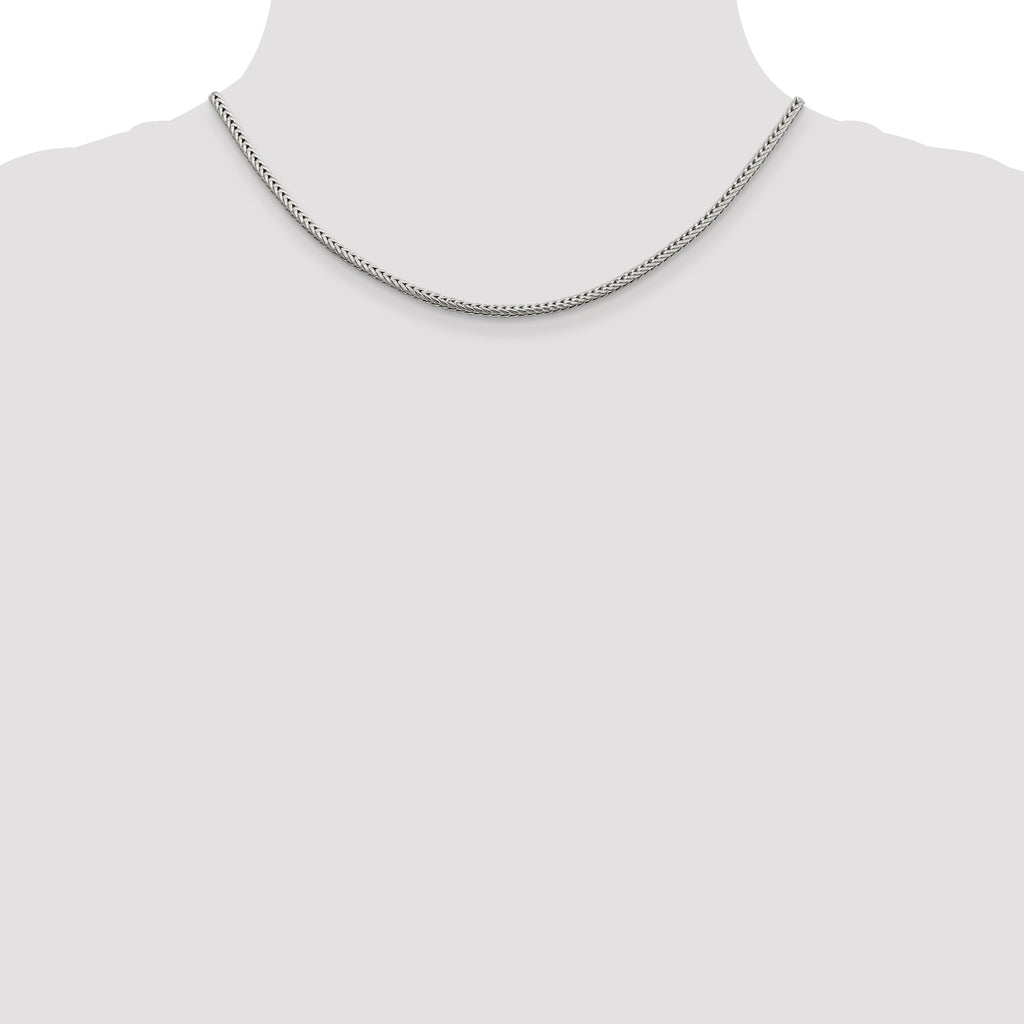 Sterling Silver 2.5mm Diamond-Cut Round Franco Chain