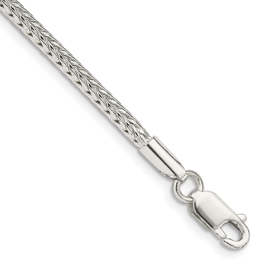 Sterling Silver Diamond-Cut Franco Chain Bracelet 2.5mm