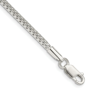 Sterling Silver Diamond-Cut Franco Chain Bracelet 2.5mm