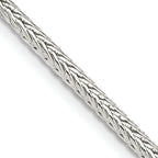 Sterling Silver 2.5mm Diamond-Cut Round Franco Chain