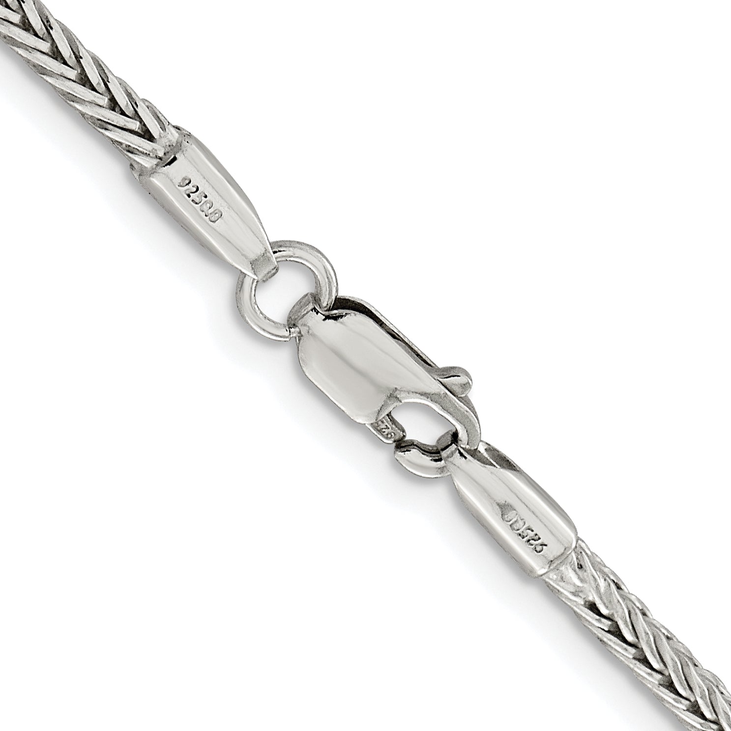 Sterling Silver Rhodium-plated 2.5mm Diamond-cut Round Franco Chain
