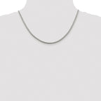 Sterling Silver Rhodium-plated 2.5mm Diamond-cut Round Franco Chain