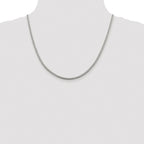 Sterling Silver Rhodium-plated 2.5mm Diamond-cut Round Franco Chain