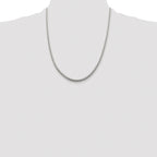 Sterling Silver Rhodium-plated 2.5mm Diamond-cut Round Franco Chain