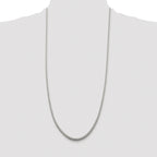 Sterling Silver Rhodium-plated 2.5mm Diamond-cut Round Franco Chain