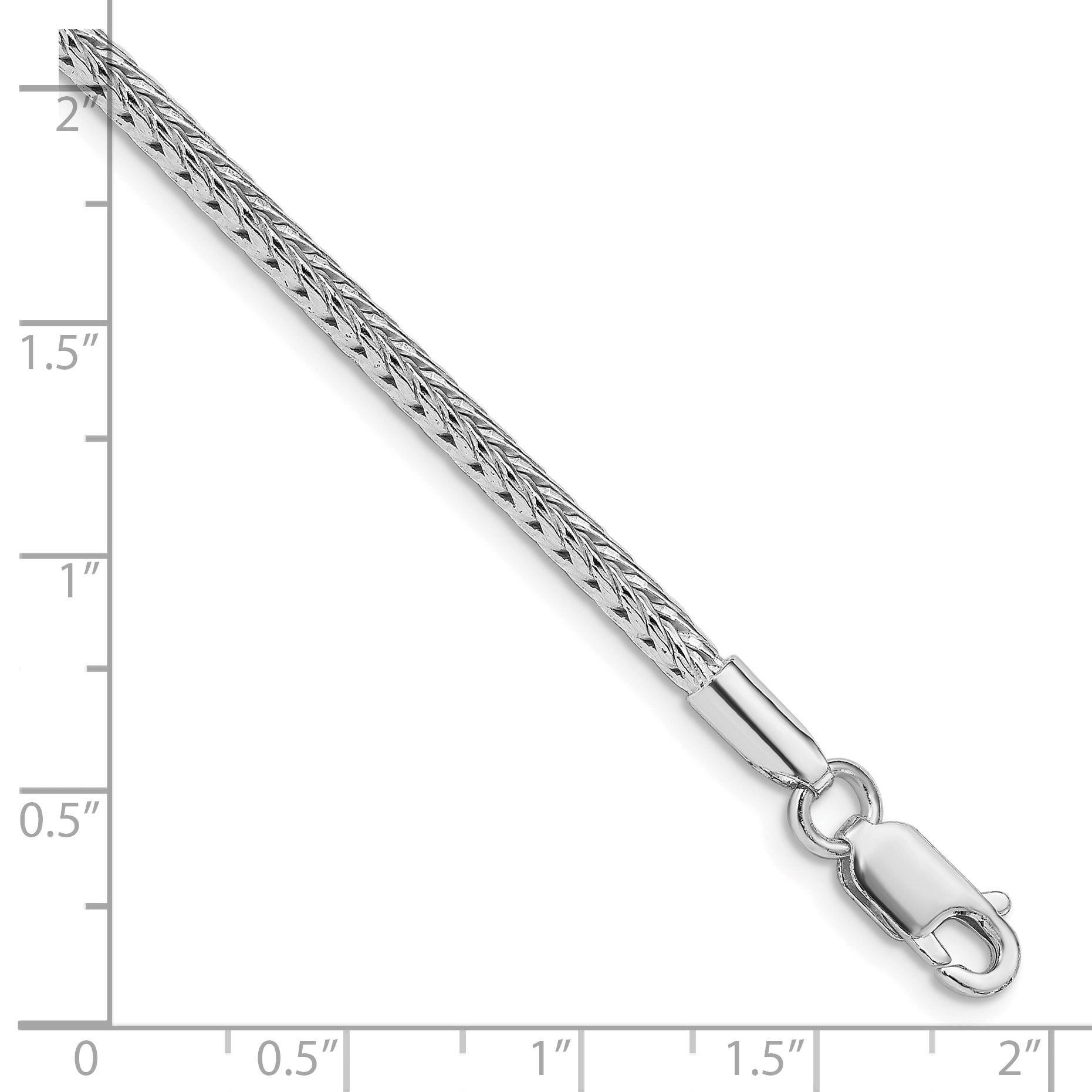 Sterling Silver Rhodium-plated 2.5mm Diamond-cut Round Franco Chain Secondary image