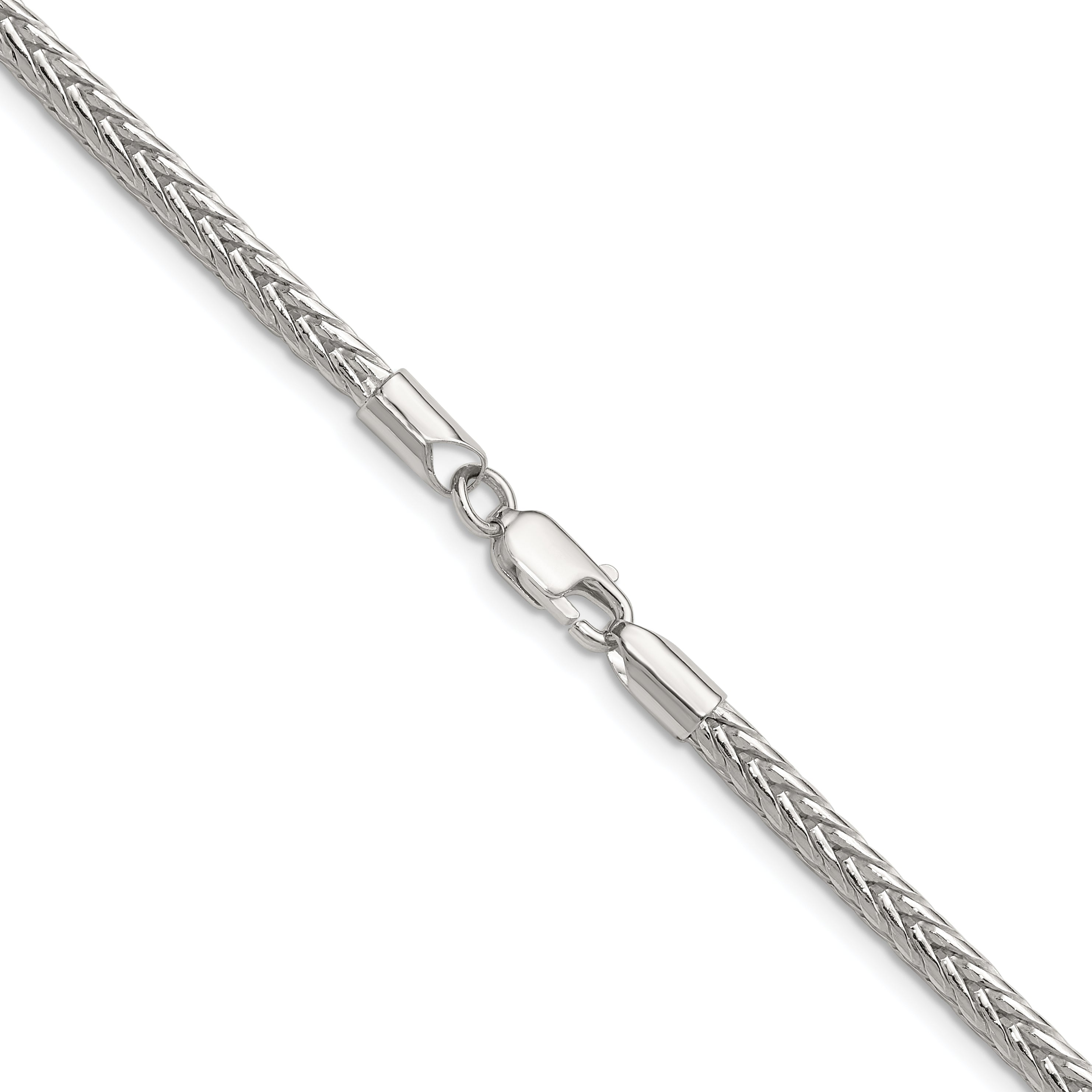 Sterling Silver 3.4mm Diamond-cut Round Franco Chain