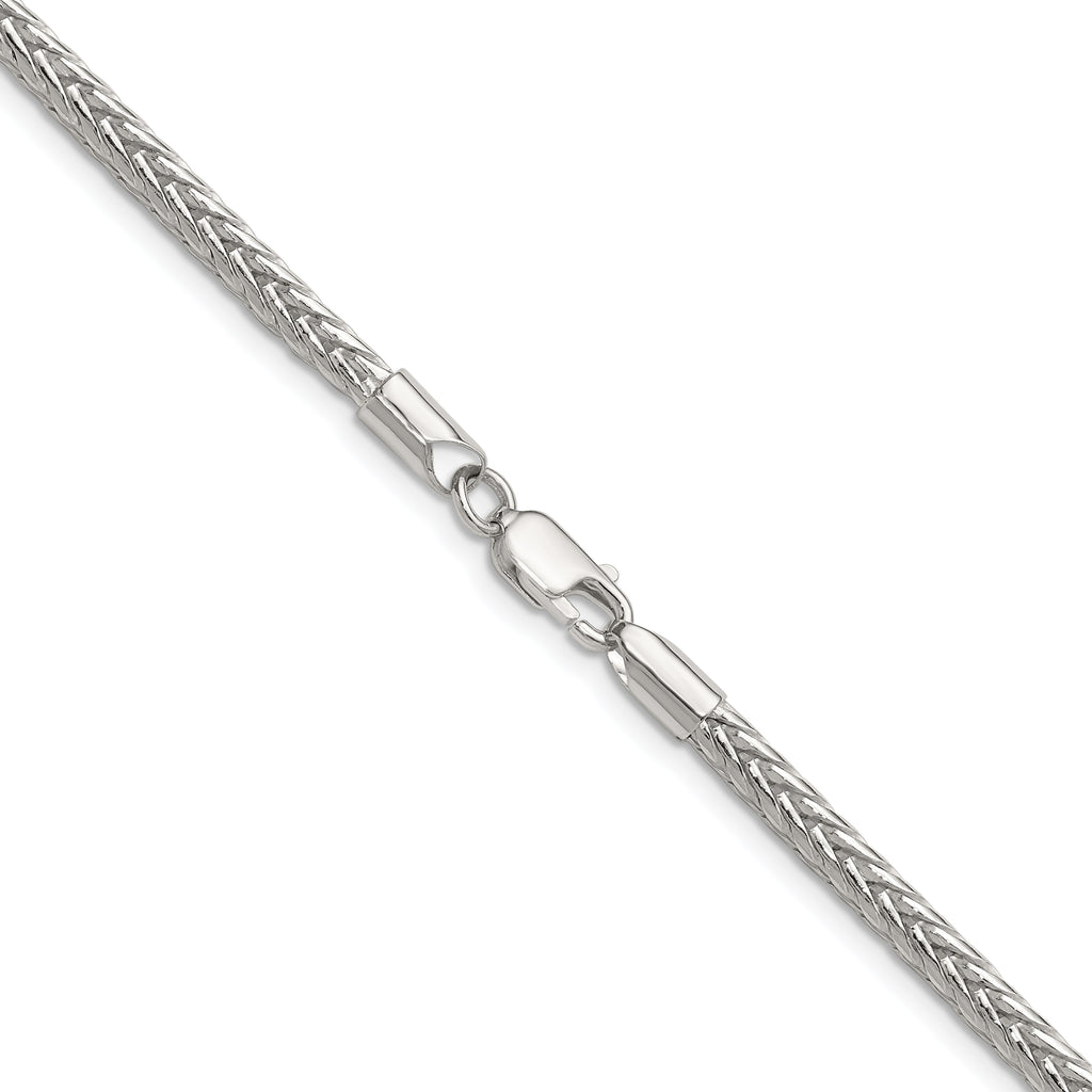 Sterling Silver 3.4mm Diamond-cut Round Franco Chain