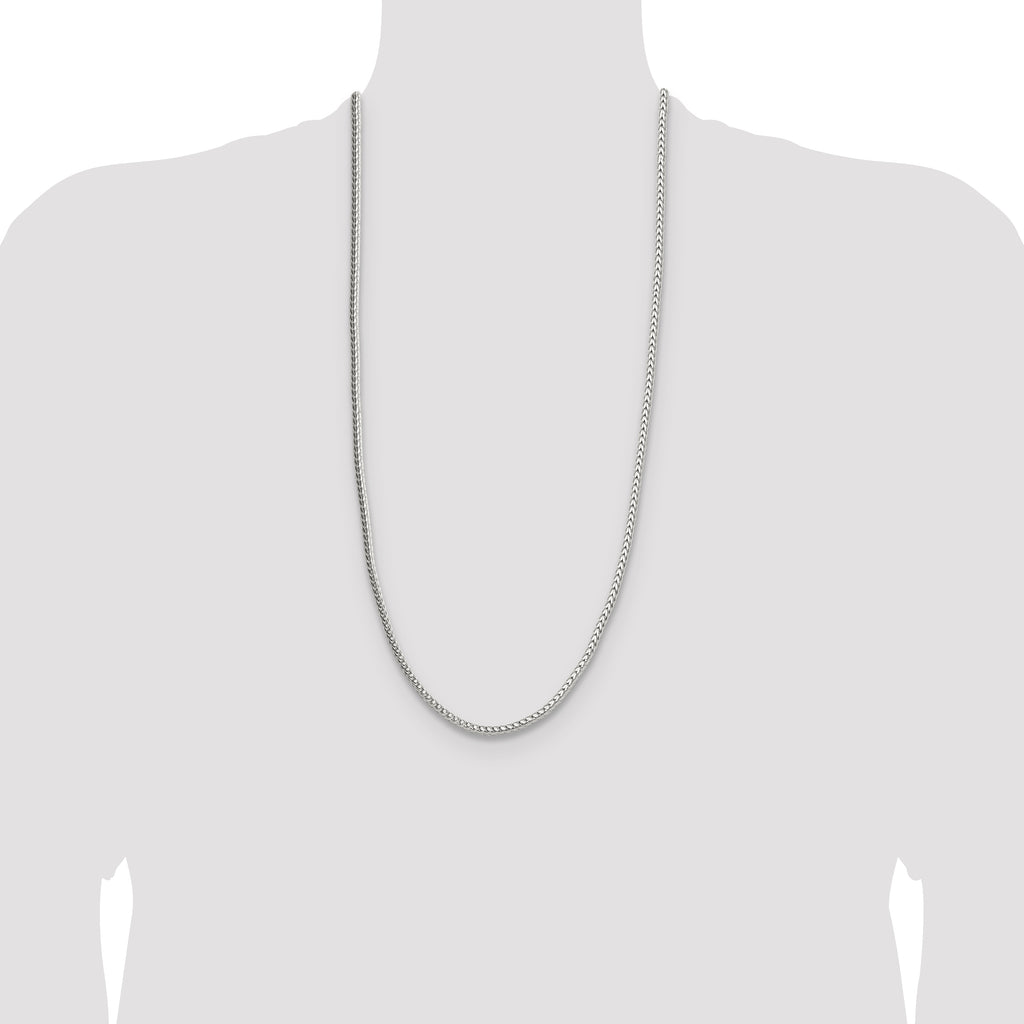 Sterling Silver 3.4mm Diamond-cut Round Franco Chain