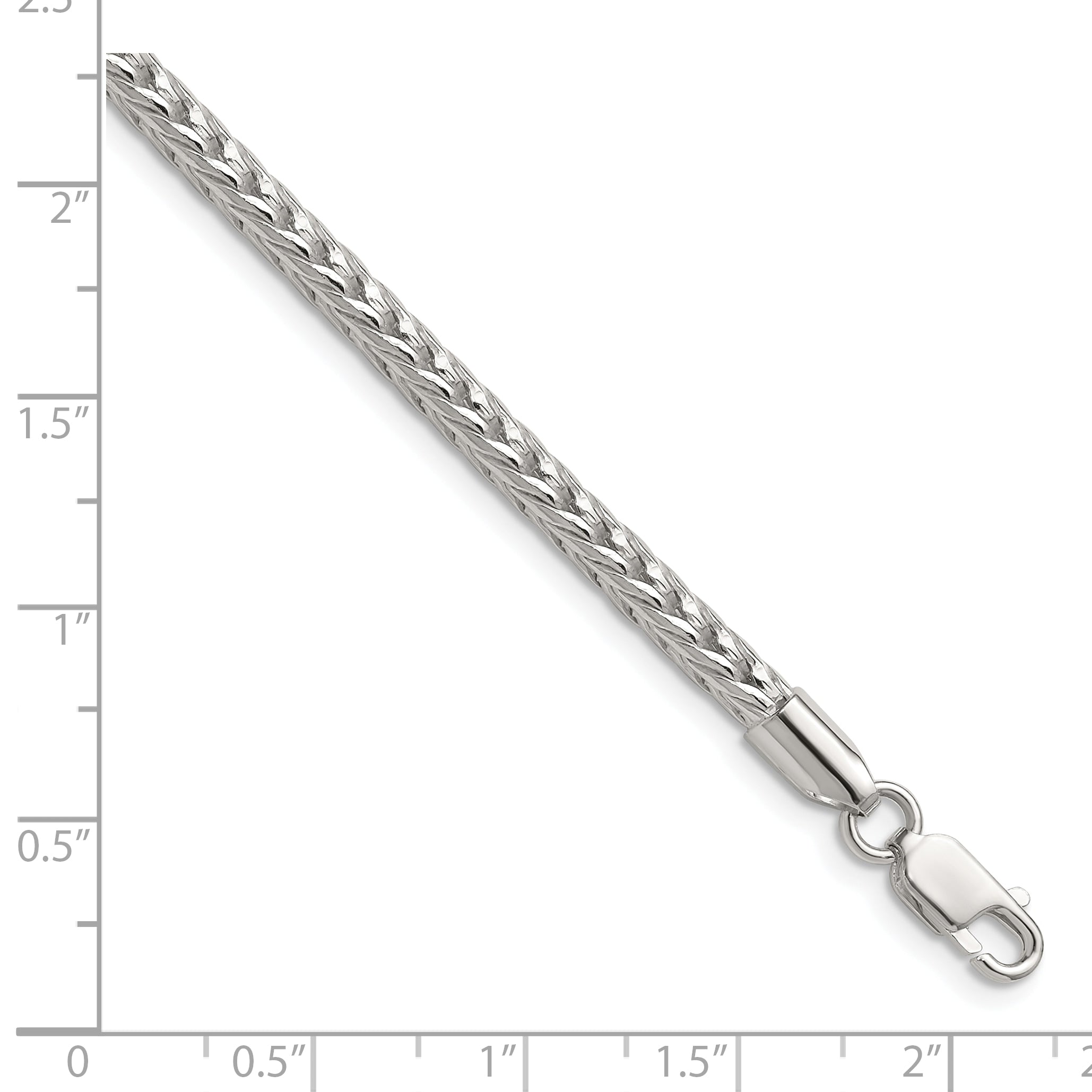 Sterling Silver 3.4mm Diamond-cut Round Franco Chain