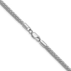 Sterling Silver Rhodium-Plated Diamond-Cut Franco Chain Necklace 3.4mm