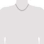 Sterling Silver Rhodium-Plated Diamond-Cut Franco Chain Necklace 3.4mm