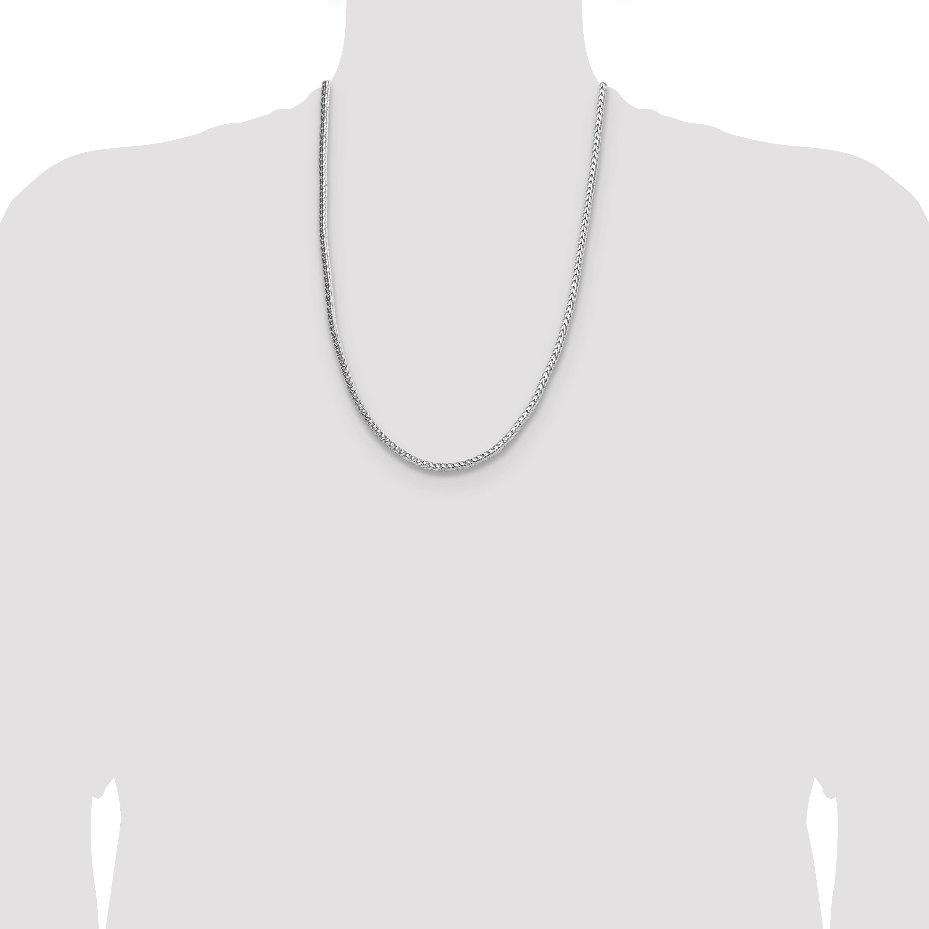 Sterling Silver Rhodium-plated 3.4mm Diamond-cut Round Franco Chain