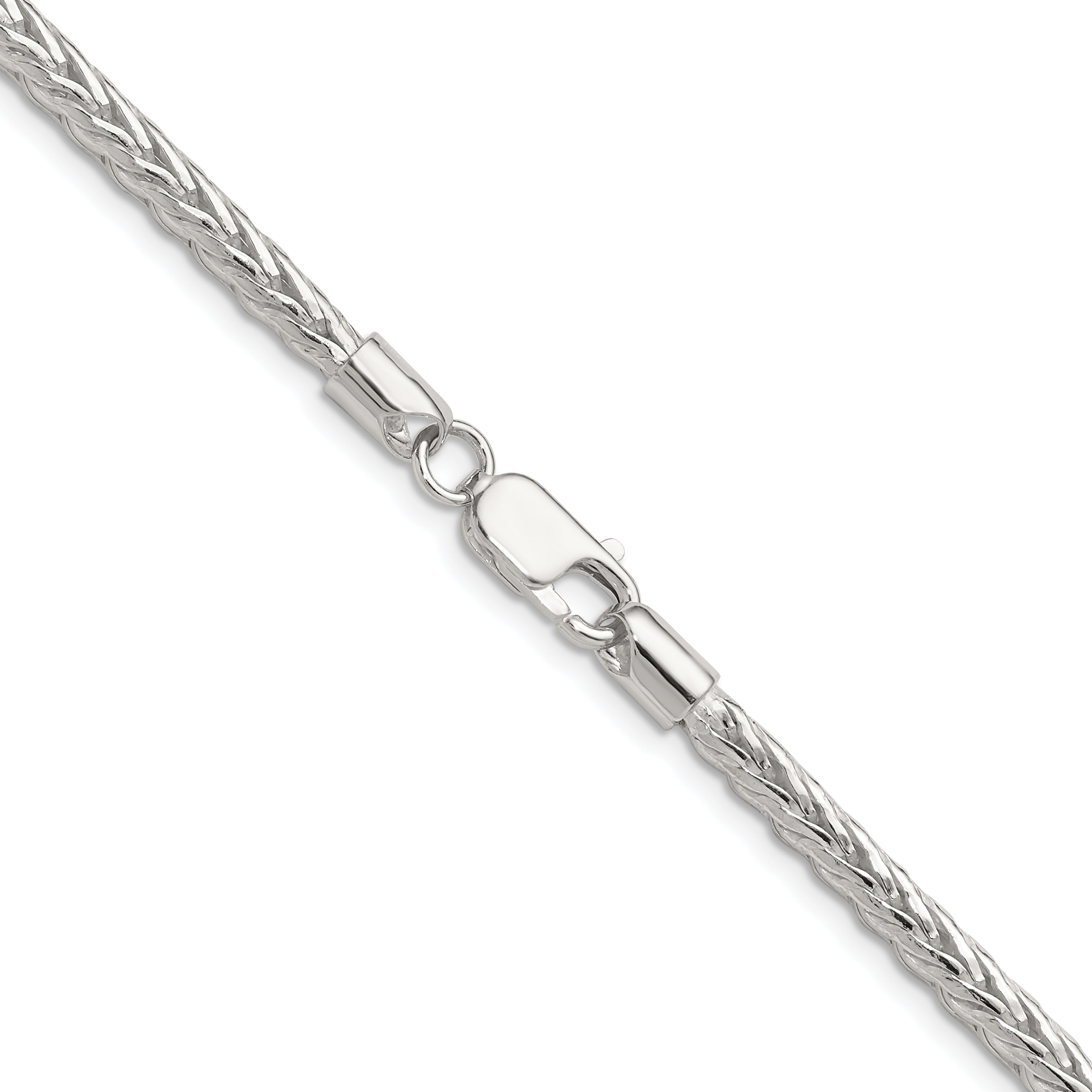 Sterling Silver 3.8mm Diamond-cut Round Franco Chain