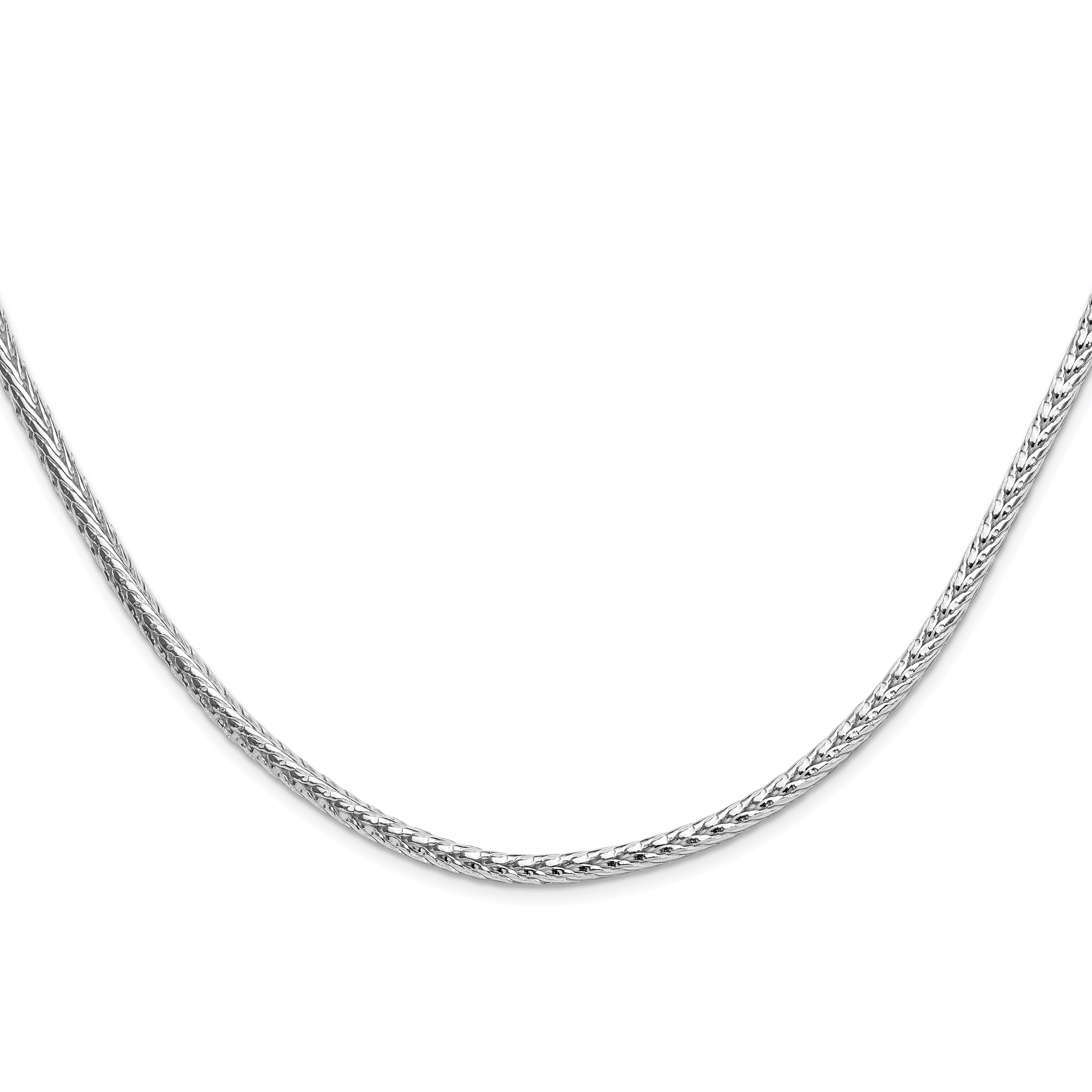 Sterling Silver Rhodium-plated 3.8mm Diamond-cut Round Franco Chain