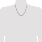 Sterling Silver Rhodium-plated 3.8mm Diamond-cut Round Franco Chain