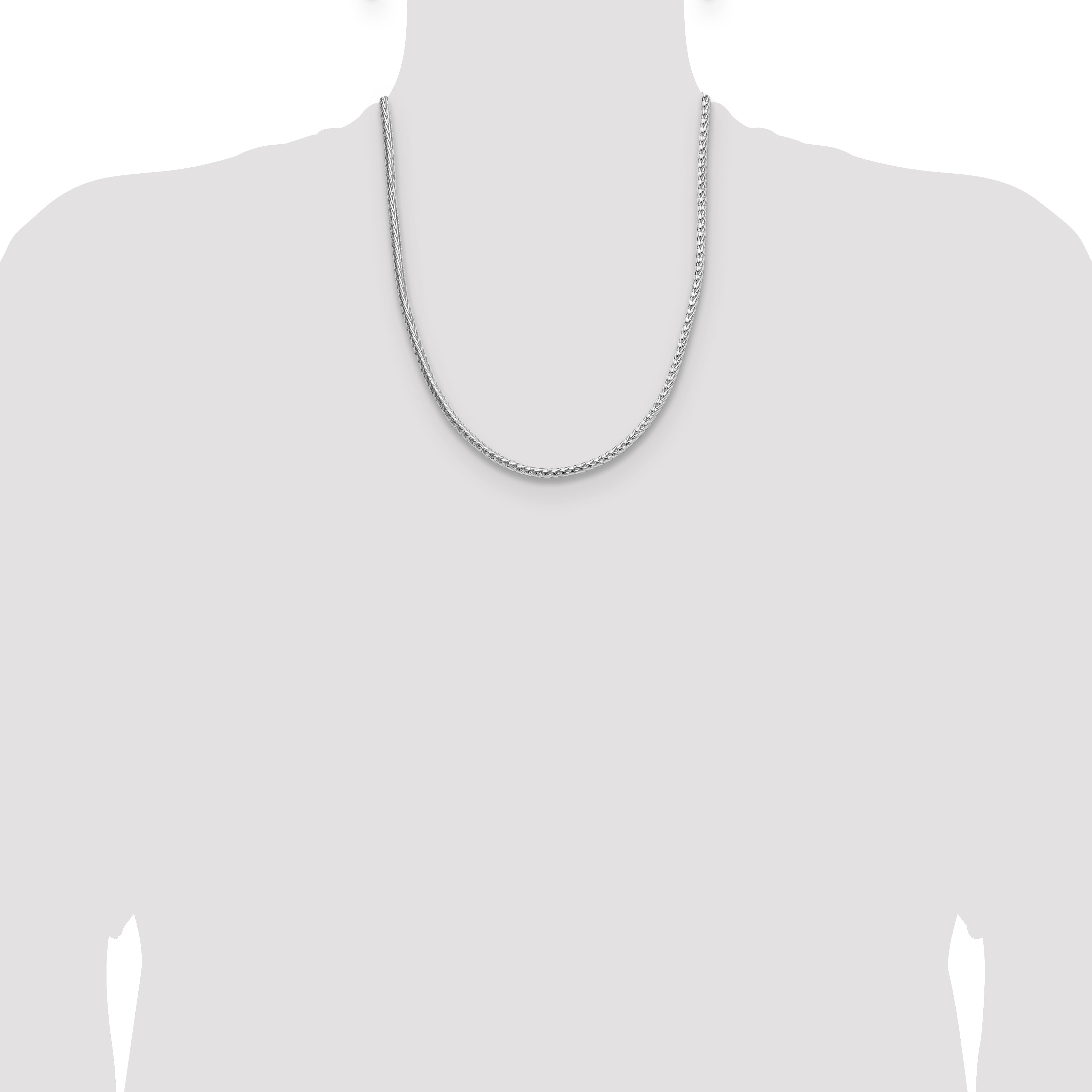 Sterling Silver Rhodium-plated 3.8mm Diamond-cut Round Franco Chain