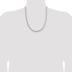 Sterling Silver Rhodium-plated 3.8mm Diamond-cut Round Franco Chain