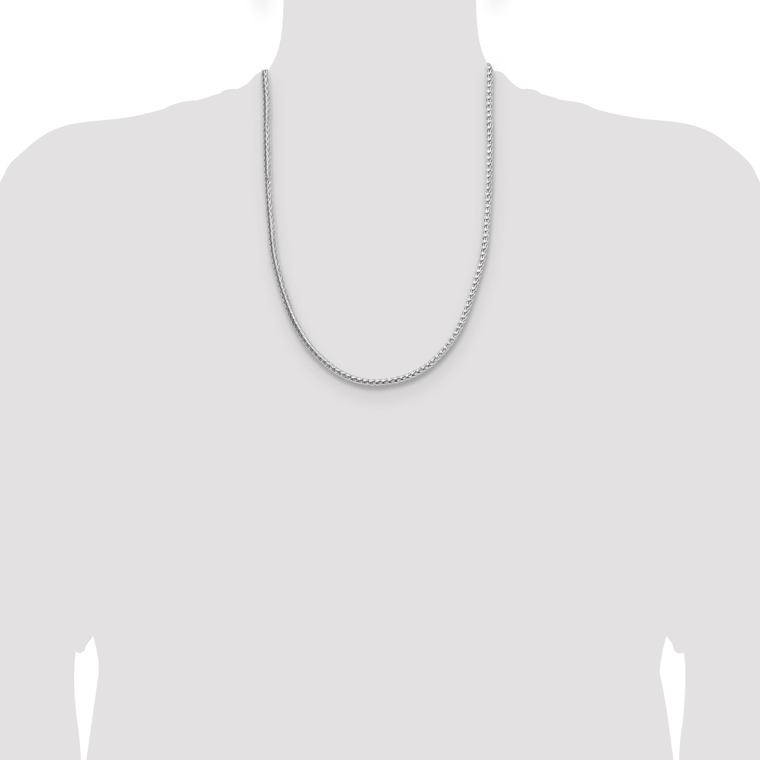 Sterling Silver Rhodium-plated 3.8mm Diamond-cut Round Franco Chain