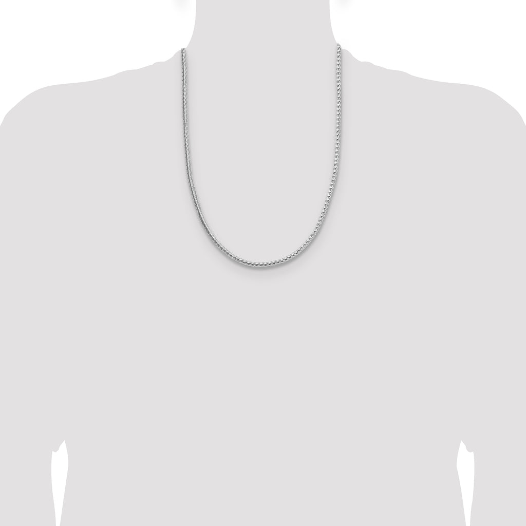 Sterling Silver Rhodium-plated 3.8mm Diamond-cut Round Franco Chain