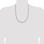 Sterling Silver Rhodium-plated 3.8mm Diamond-cut Round Franco Chain