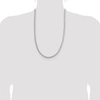 Sterling Silver Rhodium-plated 3.8mm Diamond-cut Round Franco Chain