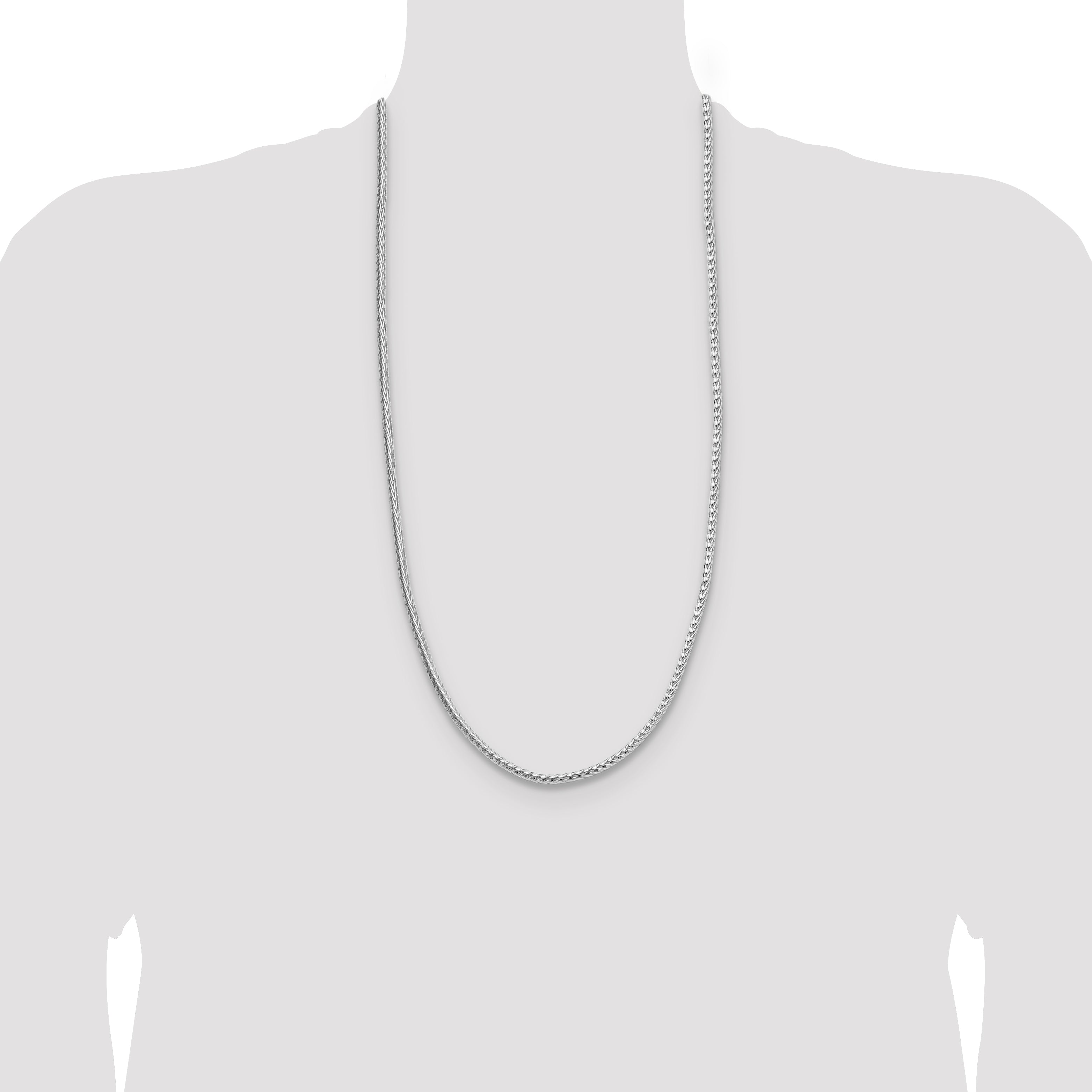 Sterling Silver Rhodium-plated 3.8mm Diamond-cut Round Franco Chain