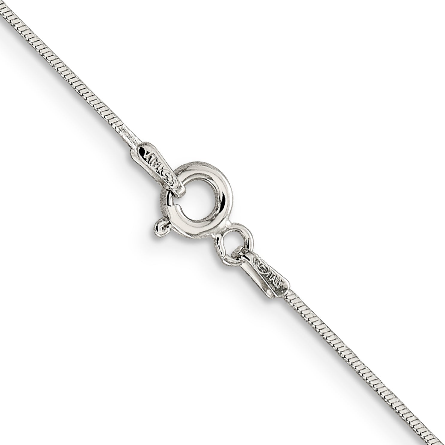 Sterling Silver Diamond-Cut Snake Chain Necklace 0.85mm