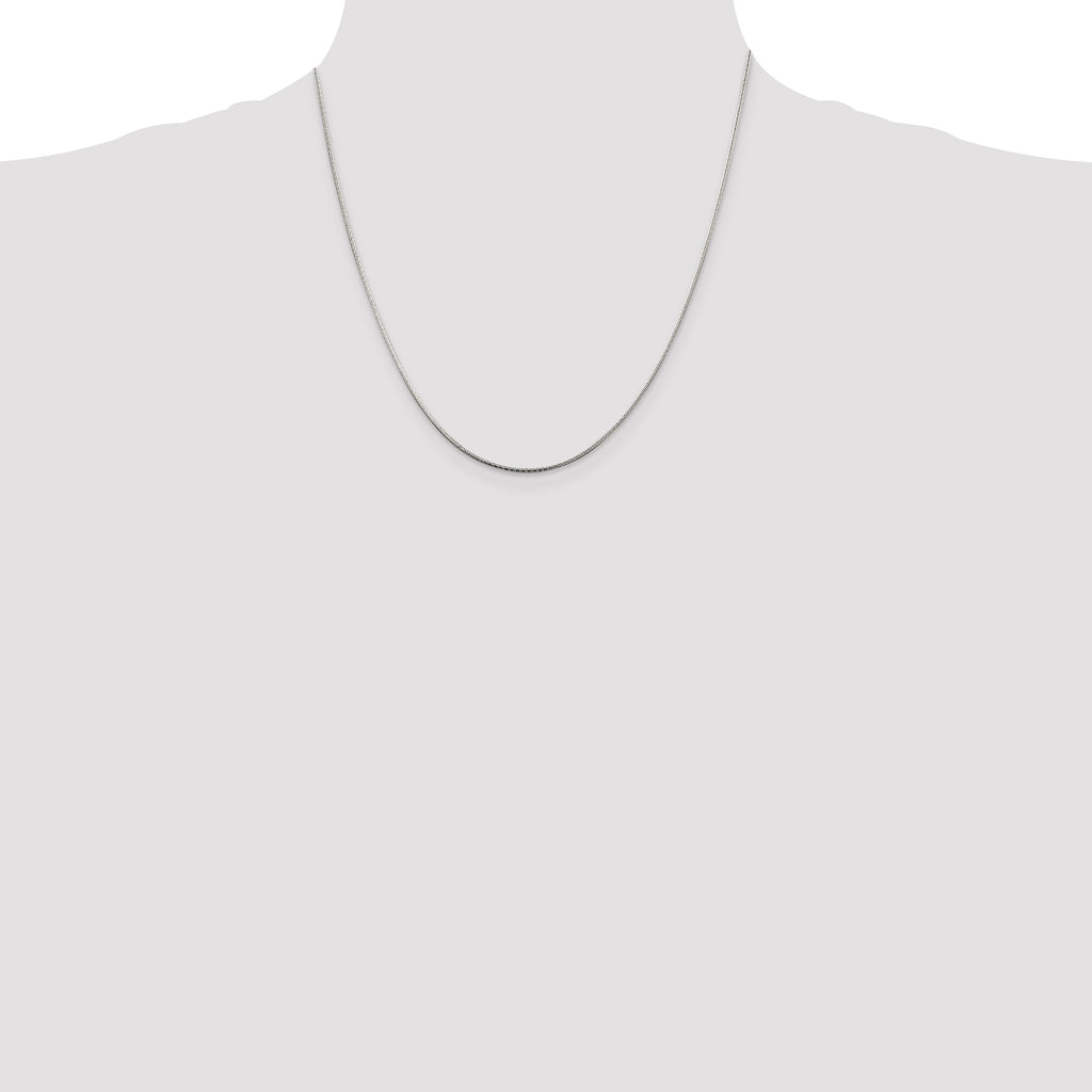 Sterling Silver 1.25mm Diamond-cut Snake Chain