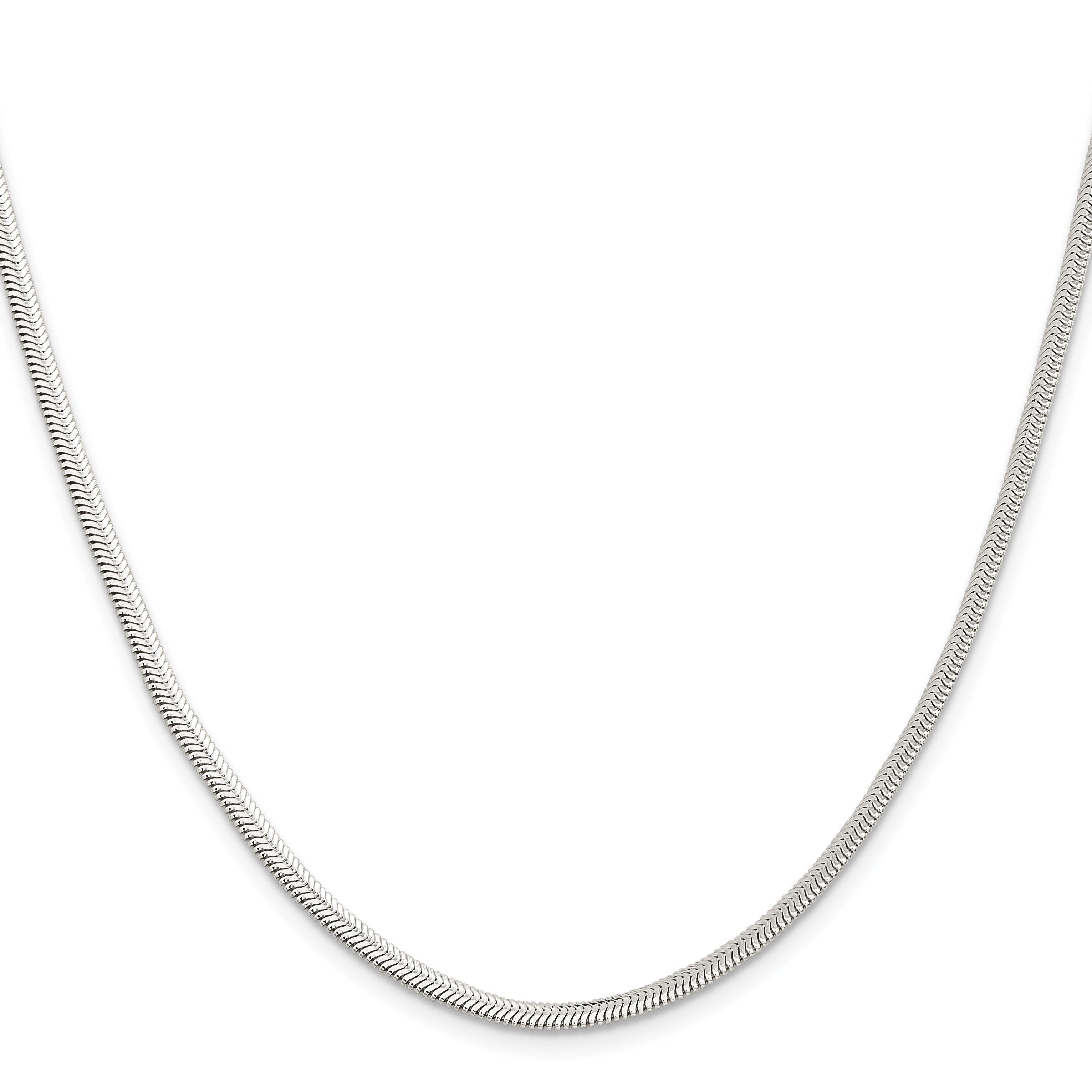 Flat Oval Snake Chain Necklace in Sterling Silver, 3.3mm Secondary image