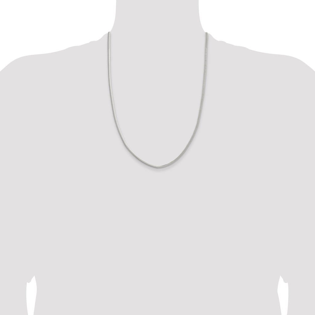 Sterling Silver 3.3mm Flat Oval Snake Chain