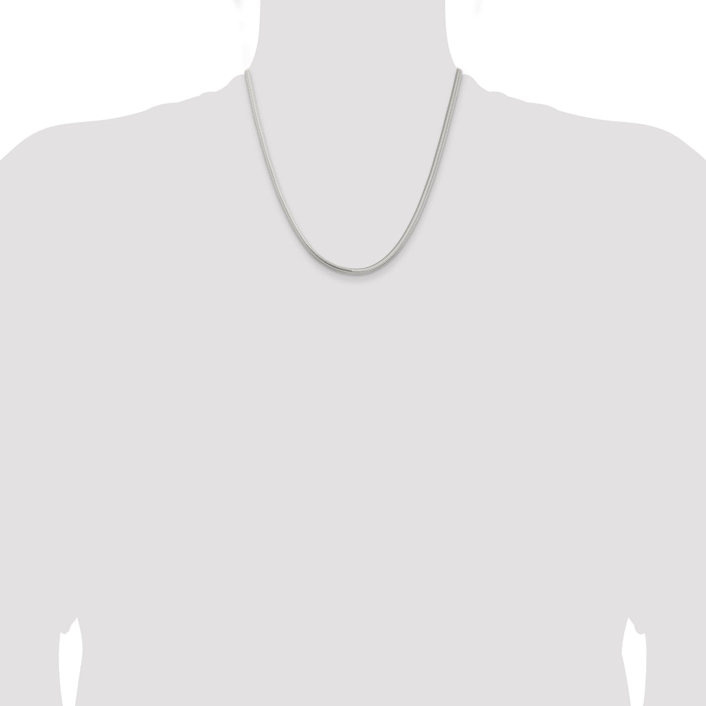 Sterling Silver 3.5mm 6-sided Oval Snake Chain