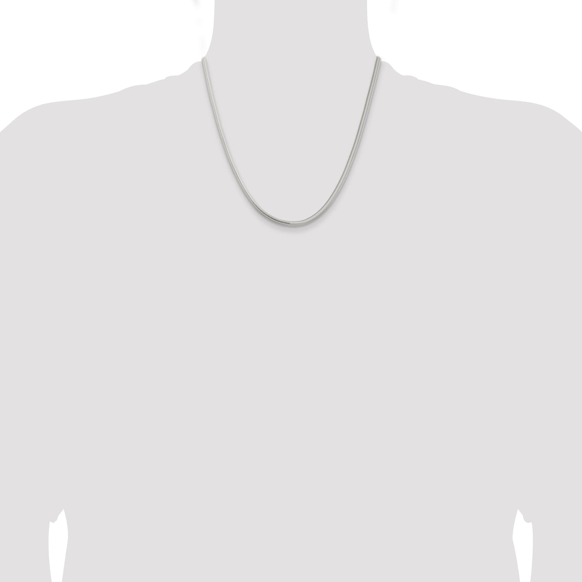 Sterling Silver 3.5mm 6-sided Oval Snake Chain