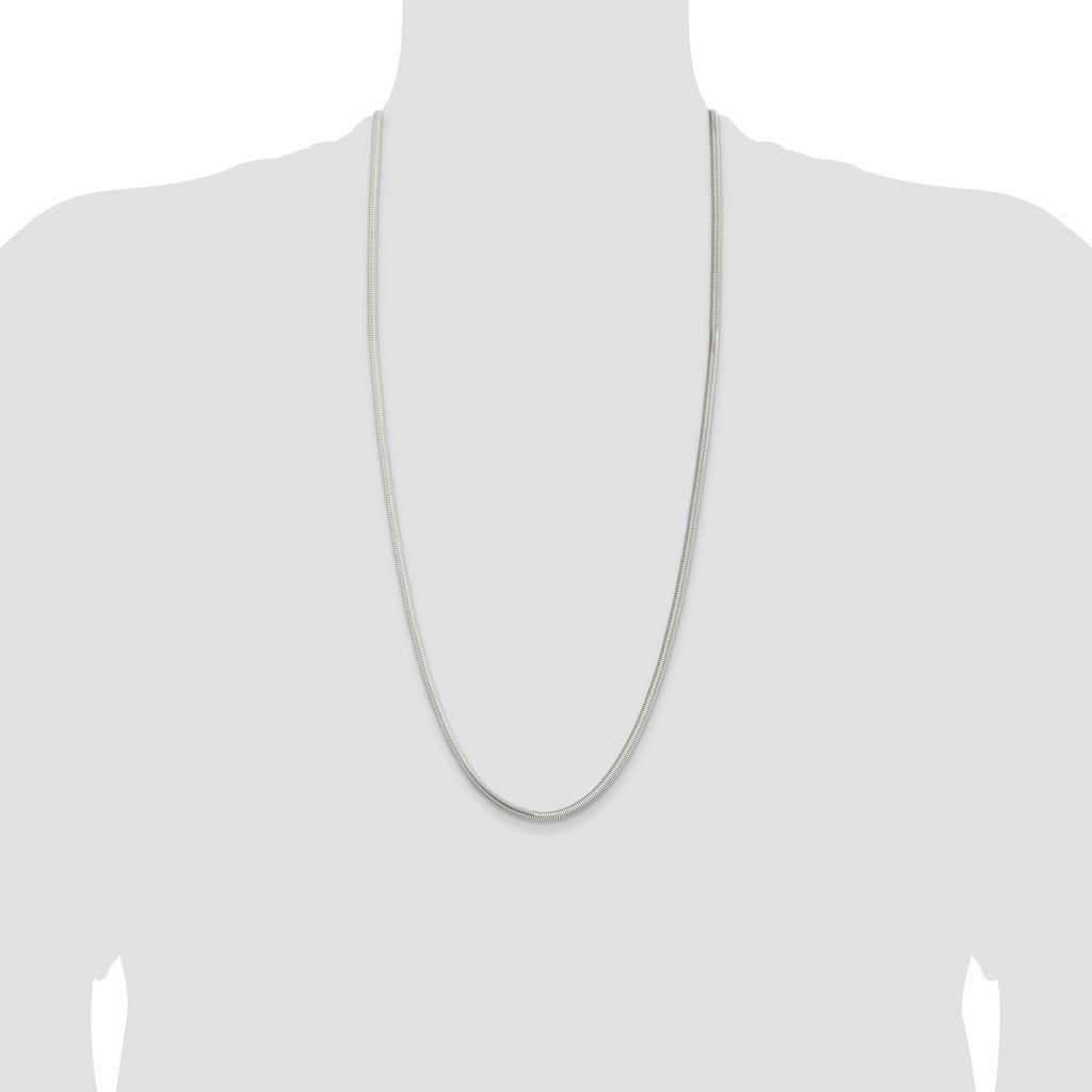 Sterling Silver 3.5mm 6-sided Oval Snake Chain