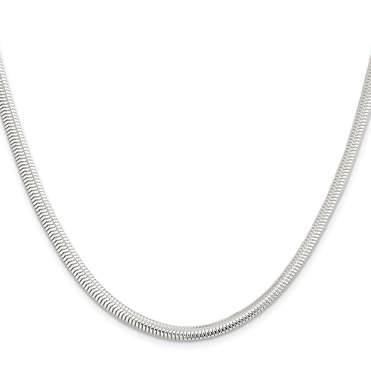 Sterling Silver 5mm 6-sided Oval Snake Chain