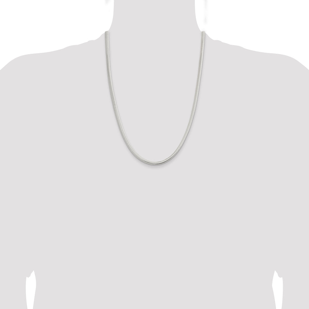 Sterling Silver 5mm 6-sided Oval Snake Chain