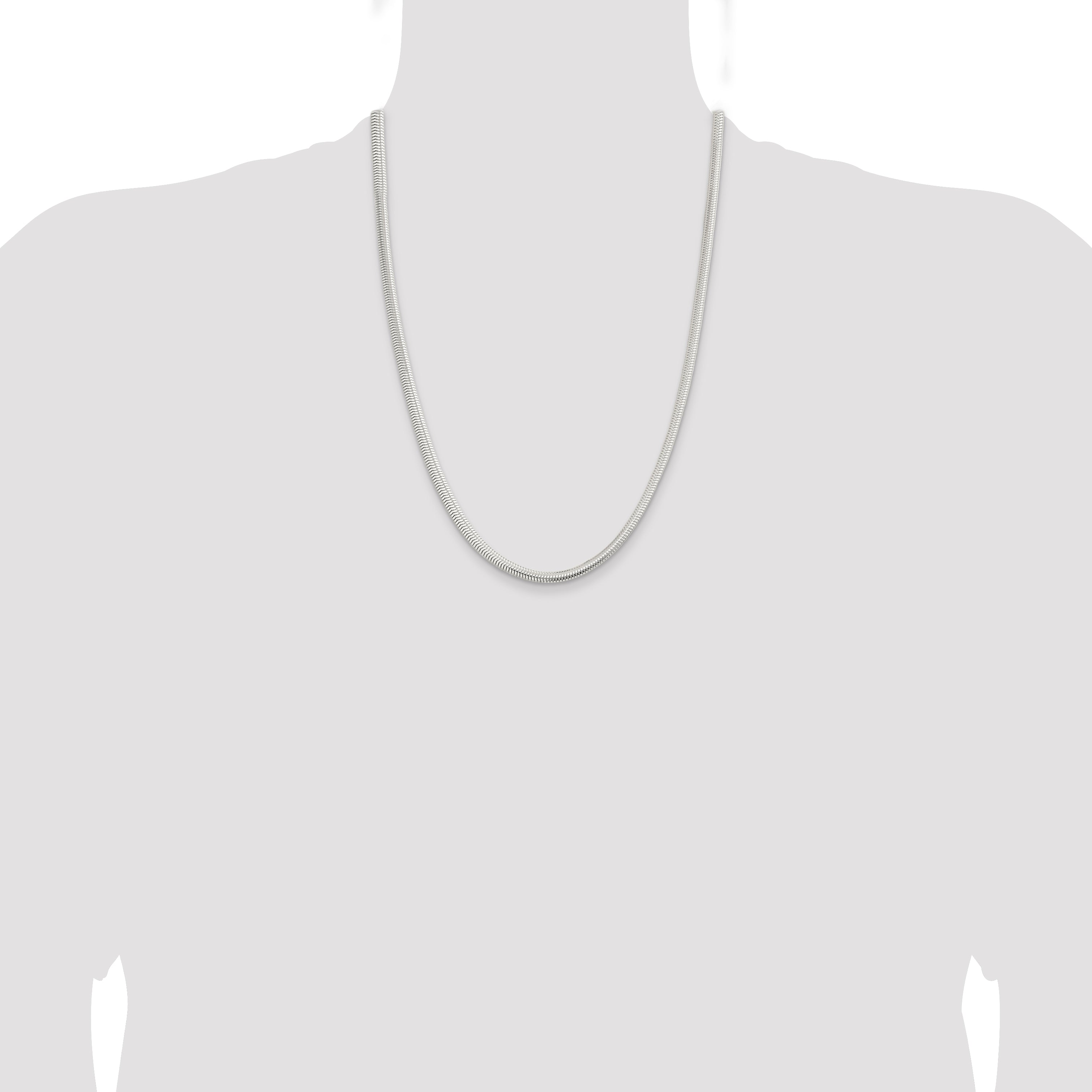 Sterling Silver 5mm 6-sided Oval Snake Chain