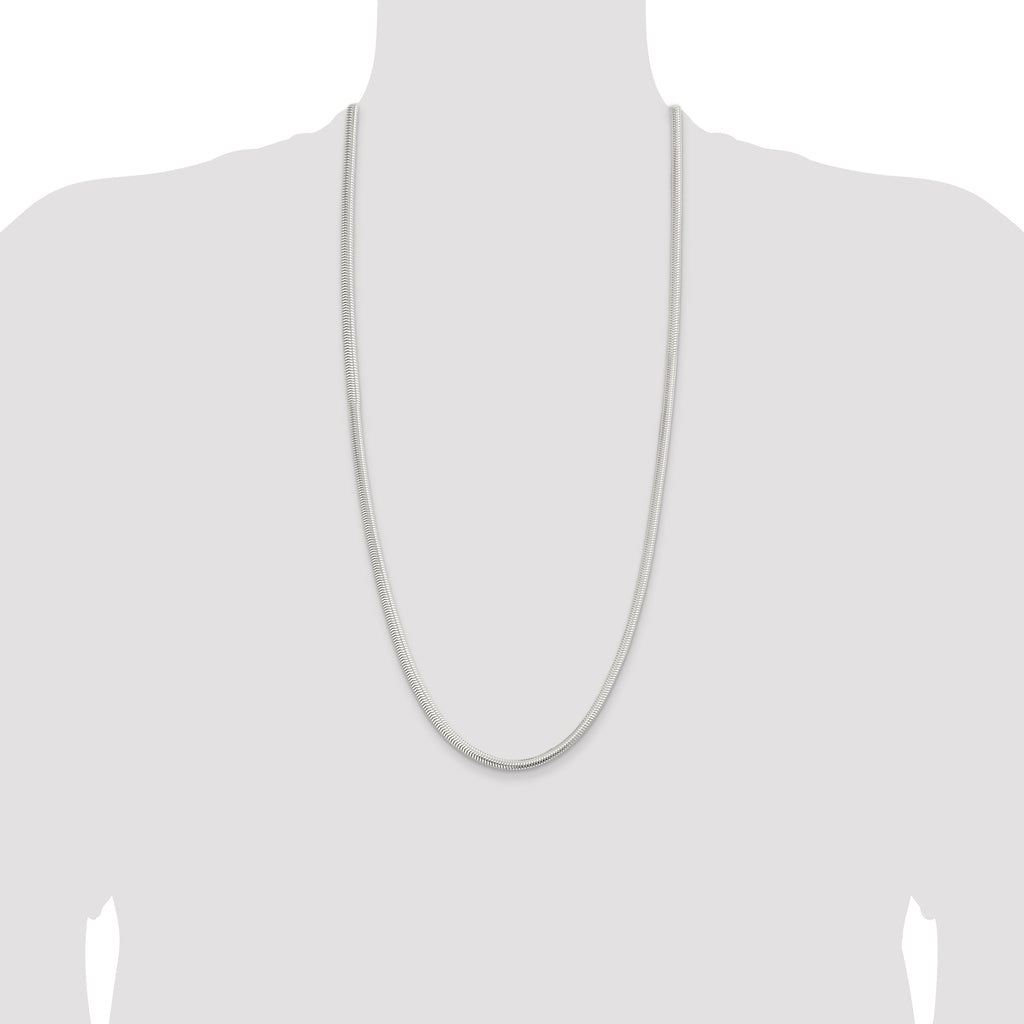 Sterling Silver 5mm 6-sided Oval Snake Chain