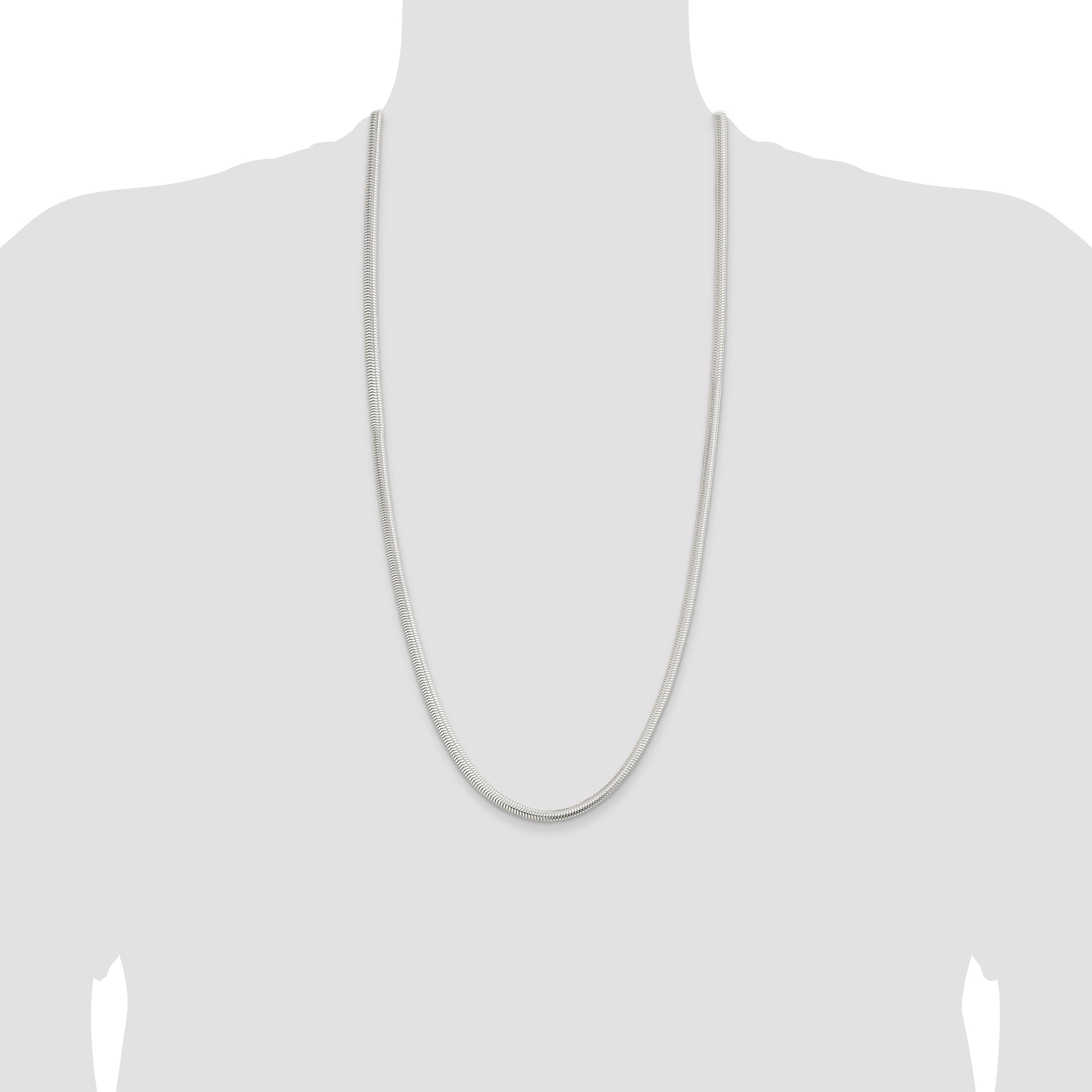 Sterling Silver 5mm 6-sided Oval Snake Chain