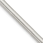 Sterling Silver 5mm 6-sided Oval Snake Chain