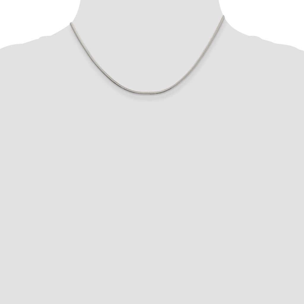 Sterling Silver 2mm Diamond-cut Snake Chain